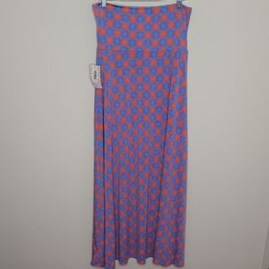 LuLaRoe Vibrant Blue and Orange Maxi Skirt